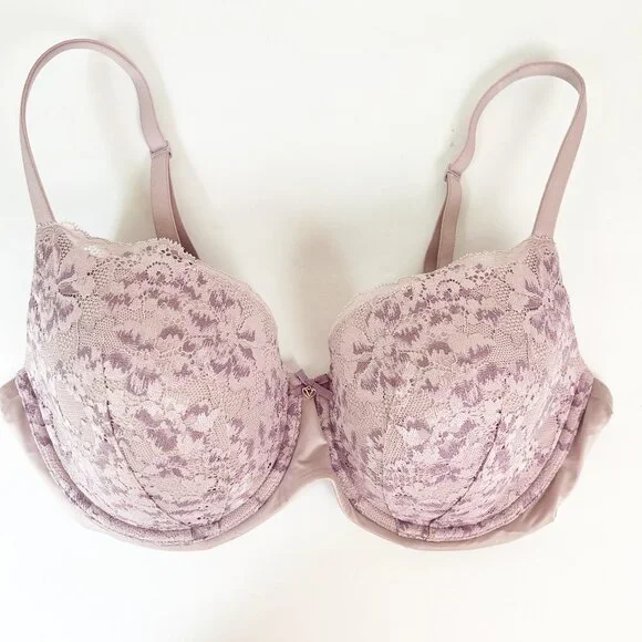 Victoria's Secret Bra 38DD Purple Lace Lined Demi Underwire Padded Lilac - Picture 1 of 10